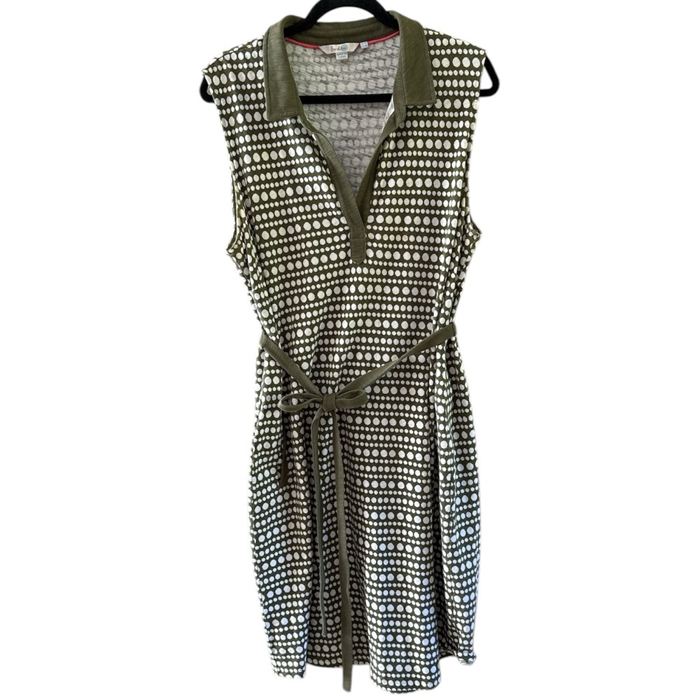 Boden Women’s Sleeveless Knit Dress With Detachable Waist Tie Polka Dot …
